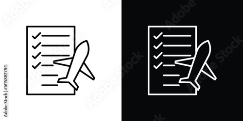 Itinerary icon. Minimalist vector design. Editable stroke. EPS10