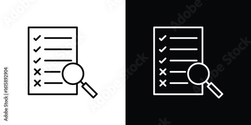 Inspection icon. Minimalist vector design. Editable stroke. EPS10