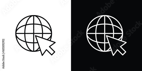 Internet icon. Minimalist vector design. Editable stroke. EPS10