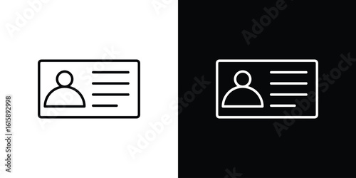 Identity card icon. Minimalist vector design. Editable stroke. EPS10