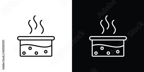 Hot Water icon. Minimalist vector design. Editable stroke. EPS10
