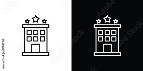 hotel icon. Minimalist vector design. Editable stroke. EPS10