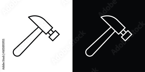 Hammer icon. Minimalist vector design. Editable stroke. EPS10