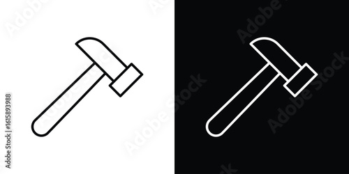 Hammer icon. Minimalist vector design. Editable stroke. EPS10