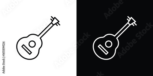 Guitar icon. Minimalist vector design. Editable stroke. EPS10