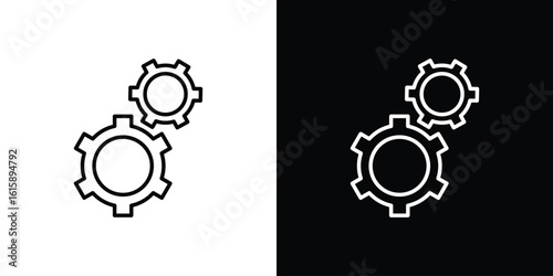 Gears icon. Minimalist vector design. Editable stroke. EPS10