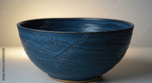 Wallpaper Mural Elegant Blue Ceramic Bowl with Textured Design and Transparent Background. Torontodigital.ca