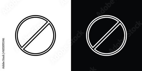 Forbidden icon. Minimalist vector design. Editable stroke. EPS10