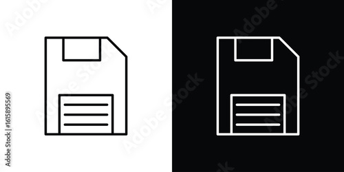Floppy disk icon. Minimalist vector design. Editable stroke. EPS10