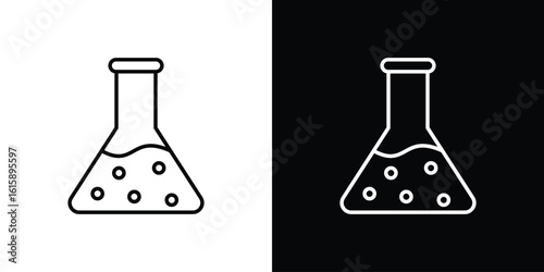 Flask icon. Minimalist vector design. Editable stroke. EPS10