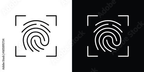 Fingerprint icon. Minimalist vector design. Editable stroke. EPS10