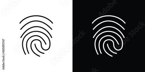Fingerprint icon. Minimalist vector design. Editable stroke. EPS10