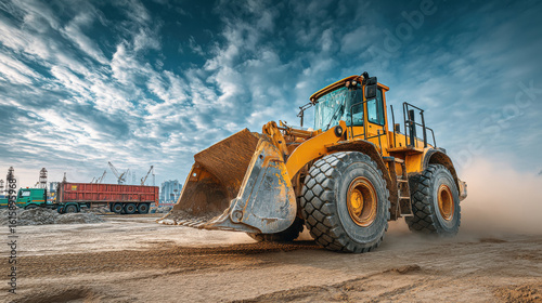 heavy machinery at a construction site