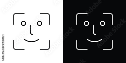 Face id icon. Minimalist vector design. Editable stroke. EPS10