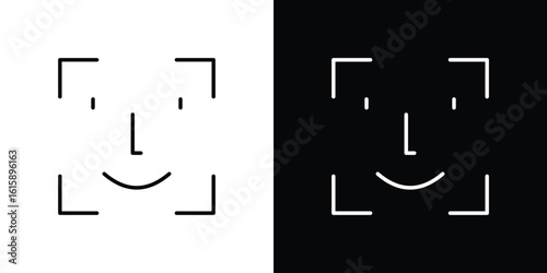 Face id icon. Minimalist vector design. Editable stroke. EPS10