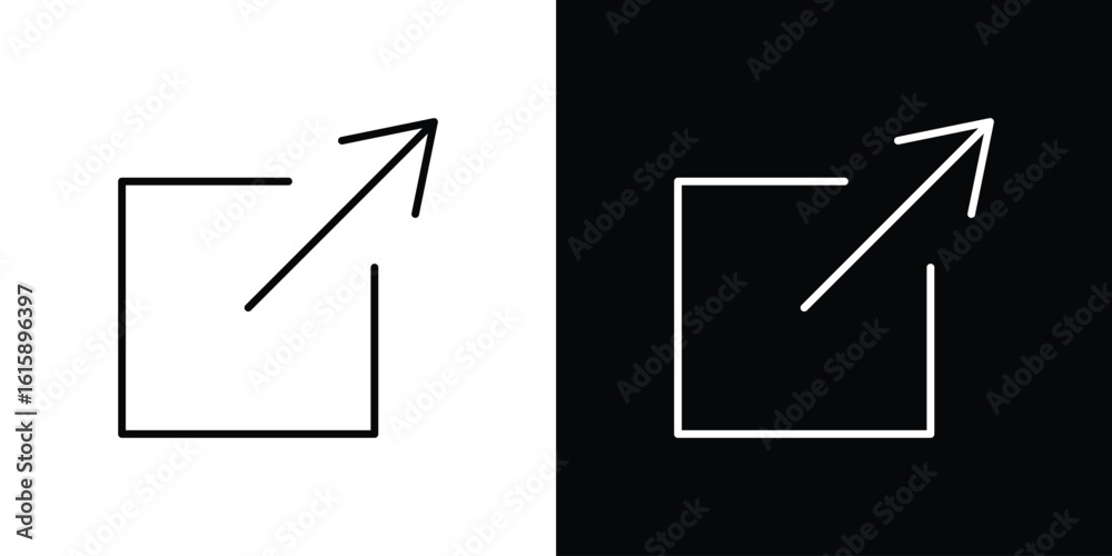 Fototapeta premium External link icon. Minimalist vector design. Editable stroke. EPS10