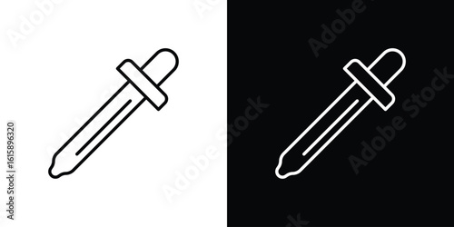 Eye dropper icon. Minimalist vector design. Editable stroke. EPS10