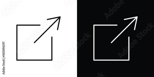 External link icon. Minimalist vector design. Editable stroke. EPS10