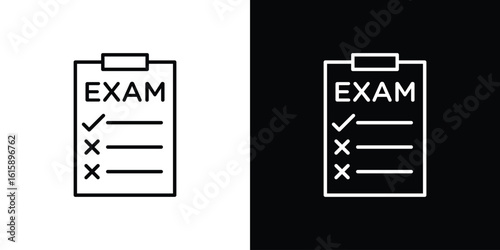 Exam icon. Minimalist vector design. Editable stroke. EPS10