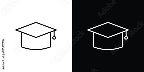 Education icon. Minimalist vector design. Editable stroke. EPS10