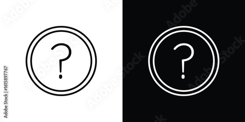Doubts button icon. Minimalist vector design. Editable stroke. EPS10