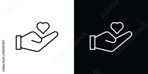 Donate icon. Minimalist vector design. Editable stroke. EPS10