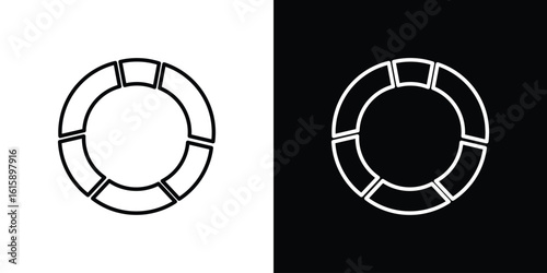 Donut chart icon. Minimalist vector design. Editable stroke. EPS10