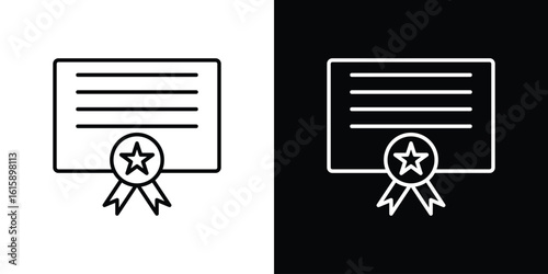 Diploma icon. Minimalist vector design. Editable stroke. EPS10