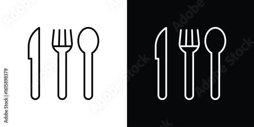 Cutlery icon. Minimalist vector design. Editable stroke. EPS10
