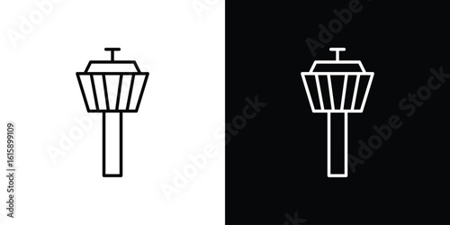 Control Tower icon. Minimalist vector design. Editable stroke. EPS10
