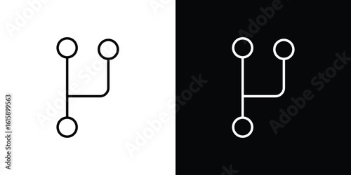 Code branch icon. Minimalist vector design. Editable stroke. EPS10