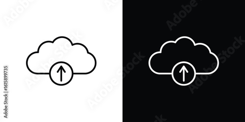 Cloud upload icon. Minimalist vector design. Editable stroke. EPS10