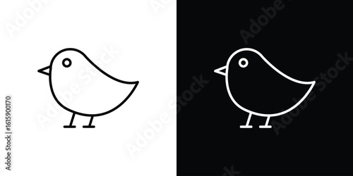 Chick icon. Minimalist vector design. Editable stroke. EPS10