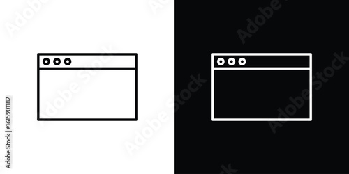 Browser window icon. Minimalist vector design. Editable stroke. EPS10