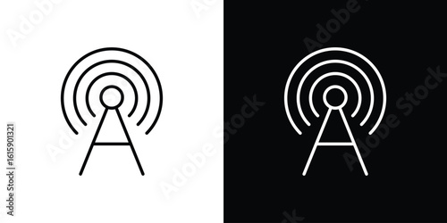 Broadcast icon. Minimalist vector design. Editable stroke. EPS10