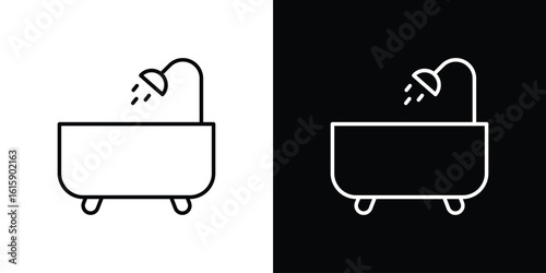 Bathroom icon. Minimalist vector design. Editable stroke. EPS10