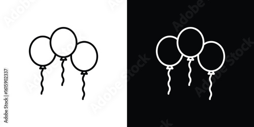 Balloons icon. Minimalist vector design. Editable stroke. EPS10