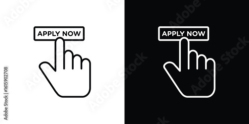 Apply icon. Minimalist vector design. Editable stroke. EPS10
