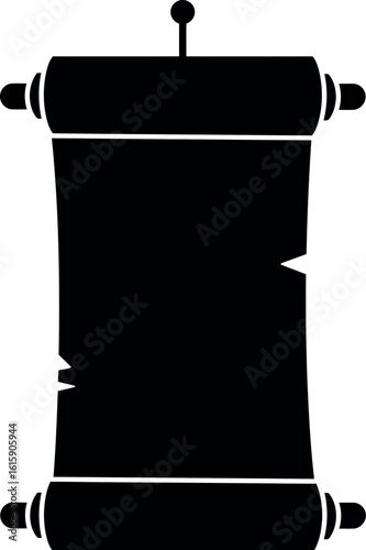 Ancient scroll silhouette vintage document icon