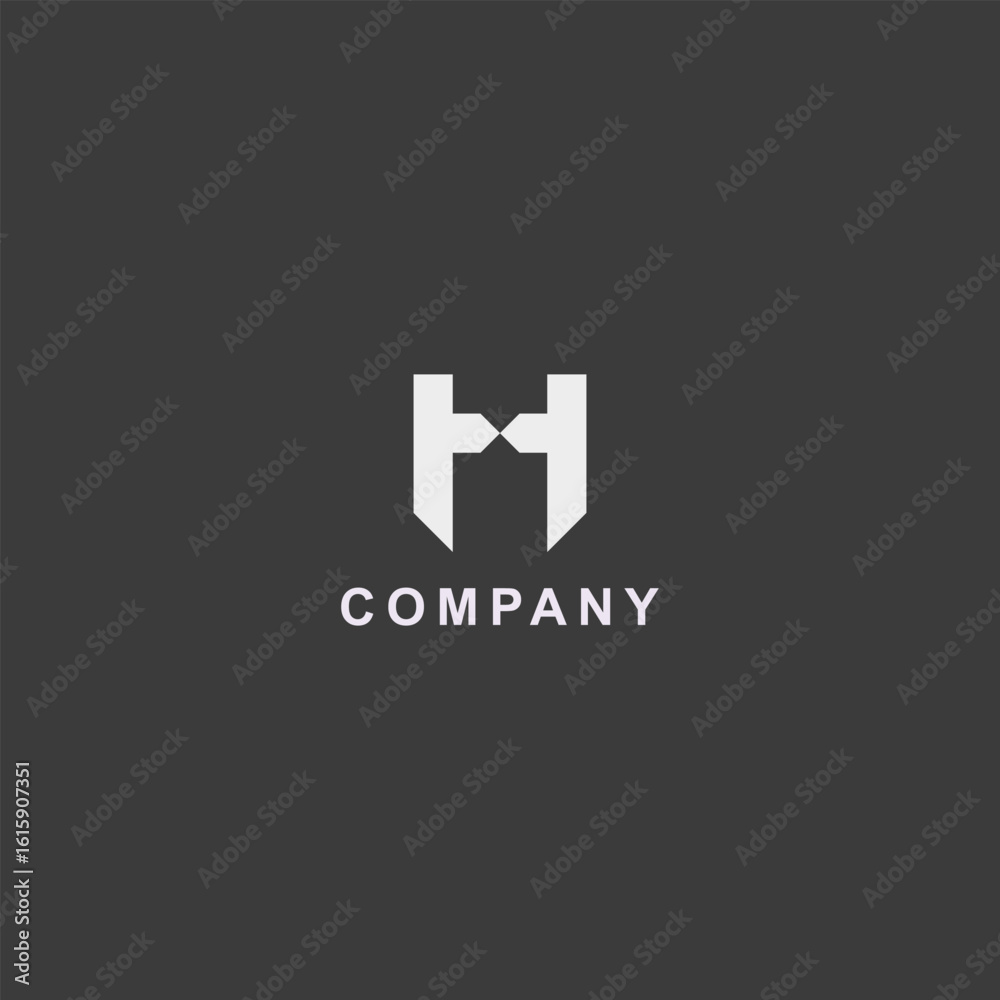 Fototapeta premium Logo monogram letter H in black, ideal for corporate identity, architecture firms