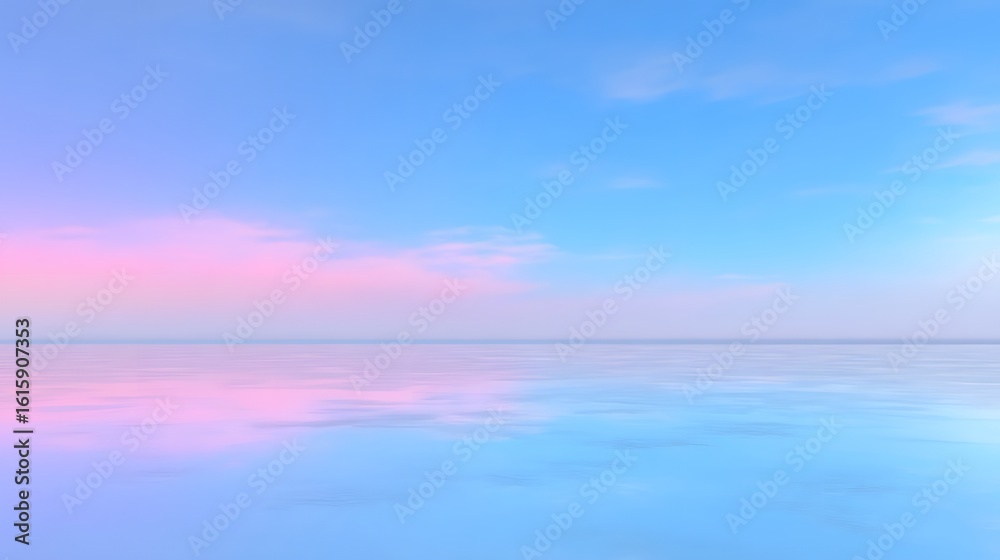 Obraz premium Pastel colored sky and water scene.