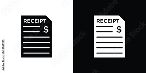 Receipt icon. Vector Template. Concept Icon flat design.