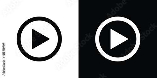 Play button icon. Vector Template. Concept Icon flat design.