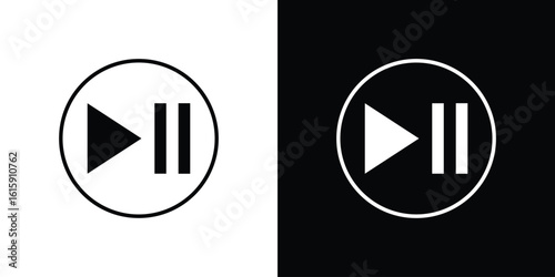 Play pause icon. Vector Template. Concept Icon flat design.