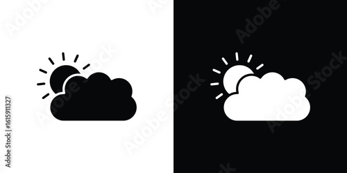 Partially cloudy icon. Vector Template. Concept Icon flat design.