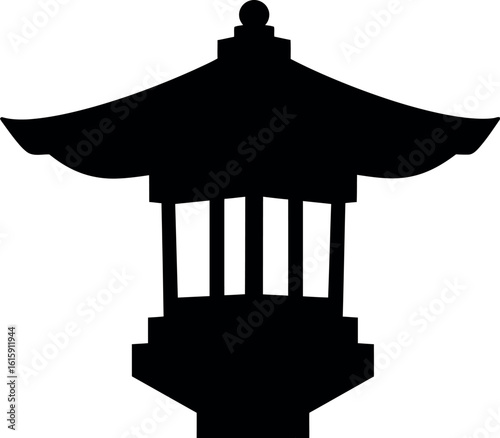 Japanese lantern silhouette