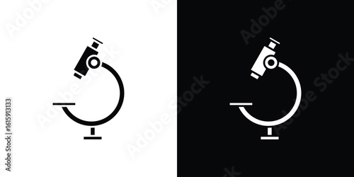 Microscope icon. Vector Template. Concept Icon flat design.