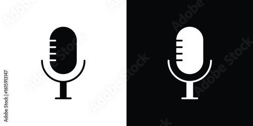 Microphone icon. Vector Template. Concept Icon flat design.