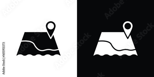 Map icon. Vector Template. Concept Icon flat design.