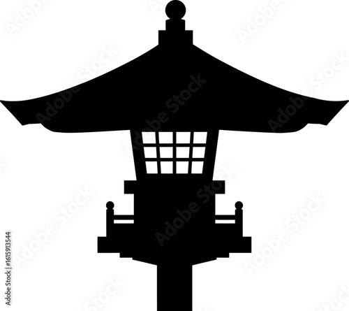 Japanese stone lantern silhouette